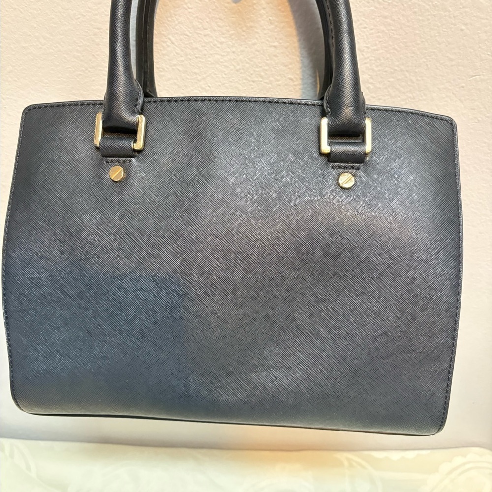 Michael Kors Black Selma Saffiano Leather Satchel - Picture 8 of 16